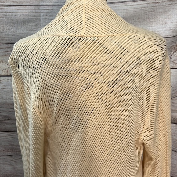 Alice + Olivia Long Cardigan Sweater Duster Wool & Cashmere Open Cream Medium - Picture 7 of 11